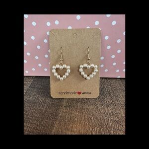 Pearl heart earrings